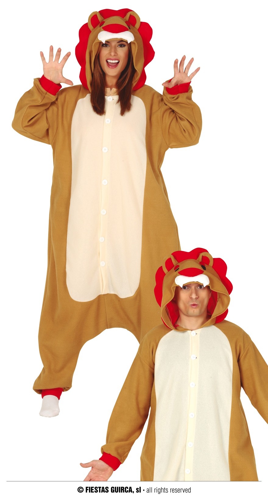 Jumpsuit Leeuw Volwassenen afbeelding