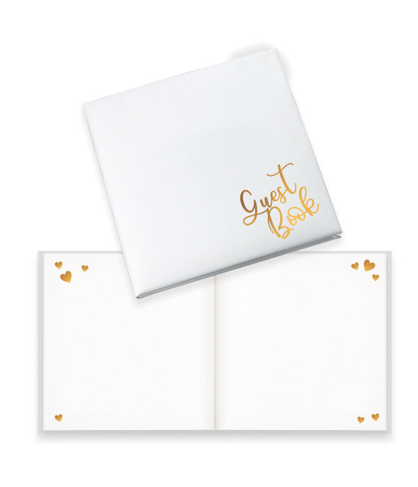 Guest Book Bruiloft Goud/Wit (22x22cm)
