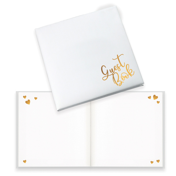 Guest Book Bruiloft Goud/Wit (22x22cm)