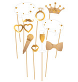 Photo Booth Bruiloft Goud (10st)