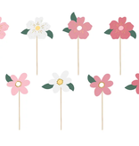 Taarttoppers Bloemen Mix Set (8 st)
