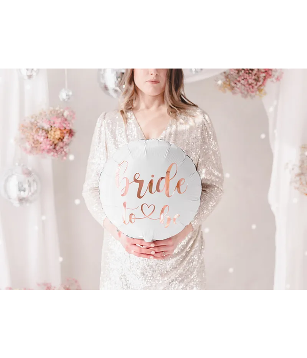 Bride To Be Folieballon Wit Rosegoud (45cm)
