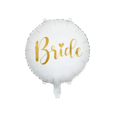 Bride Folieballon Wit Goud (45cm)