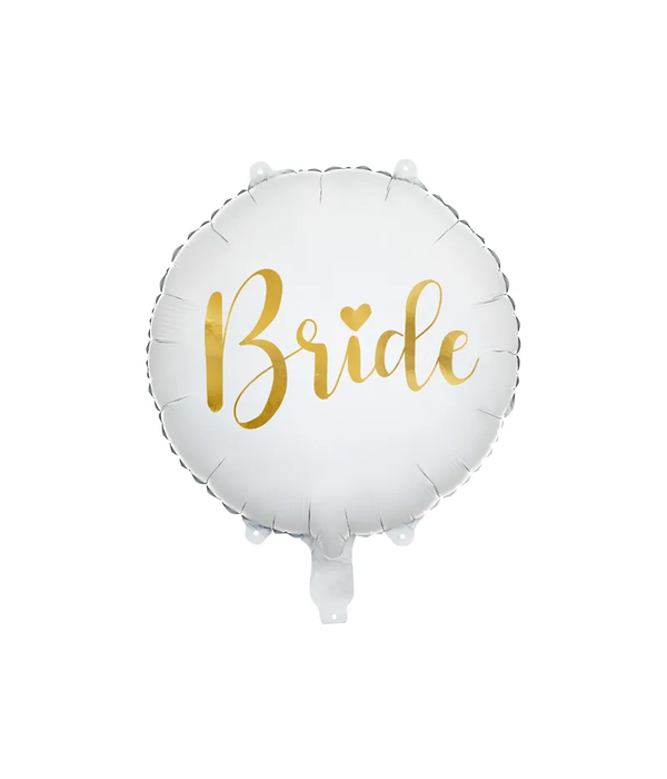 Bride Folieballon Wit Goud (45cm)