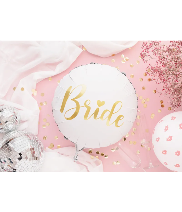 Bride Folieballon Wit Goud (45cm)