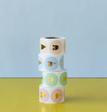 Cadeausticker Hartje Pastel Lichtblauw/Goud