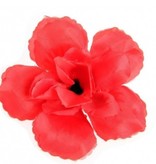 Haarclip met rode roos 10 cm