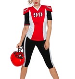 American Football Kostuum Rood/Zwart Vrouw