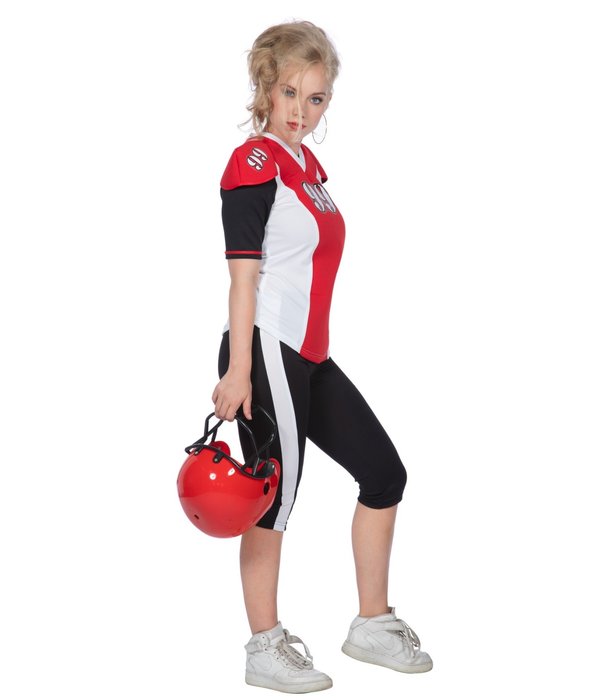 American Football Kostuum Rood/Zwart Vrouw