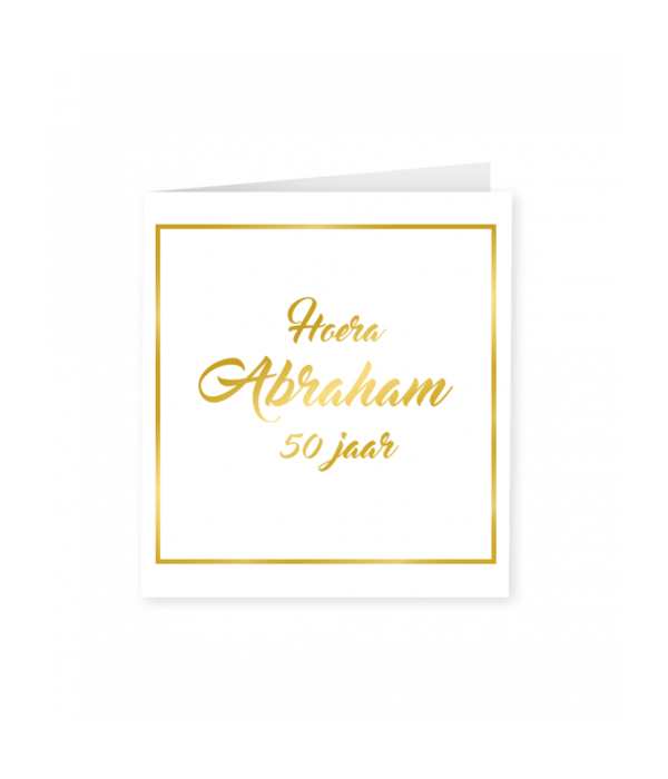 Abraham Verjaardagskaart Goud/Wit