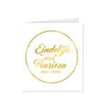 Pensioen Wenskaart Goud/Wit