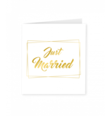 Just Married Wenskaart Goud/Wit