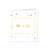 Mr & Mrs Wenskaart Goud/Wit