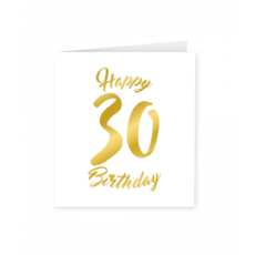 30 Jaar Verjaardagskaart Goud/Wit
