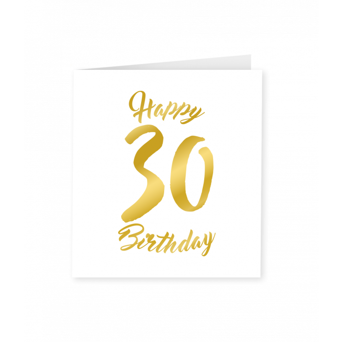 30 Jaar Verjaardagskaart Goud/Wit
