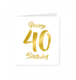 40 Jaar Verjaardagskaart Goud/Wit