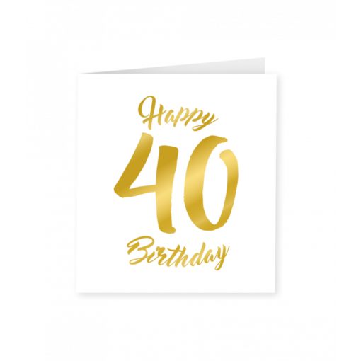 40 Jaar Verjaardagskaart Goud/Wit