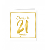21 Jaar Verjaardagskaart Goud/Wit