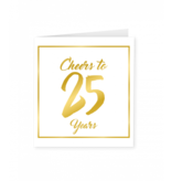 25 Jaar Verjaardagskaart Goud/Wit