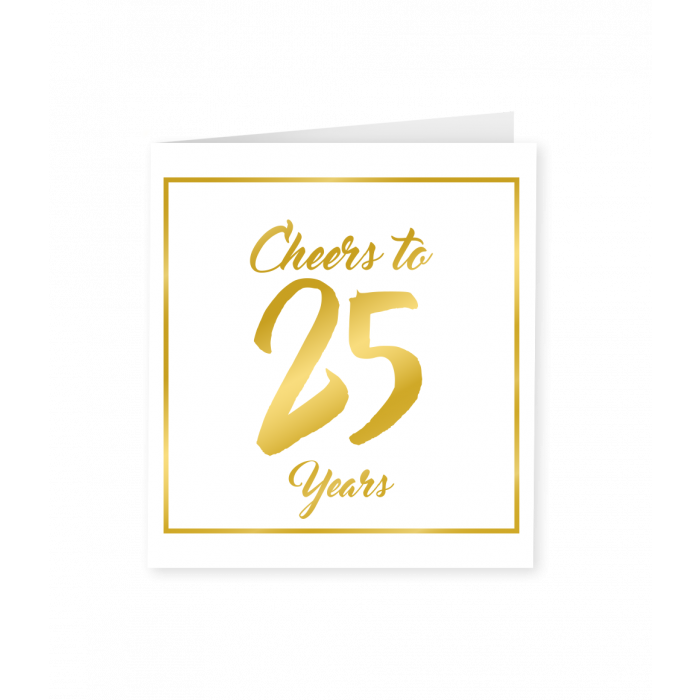 25 Jaar Verjaardagskaart Goud/Wit afbeelding