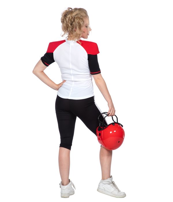 American Football Kostuum Rood/Zwart Vrouw