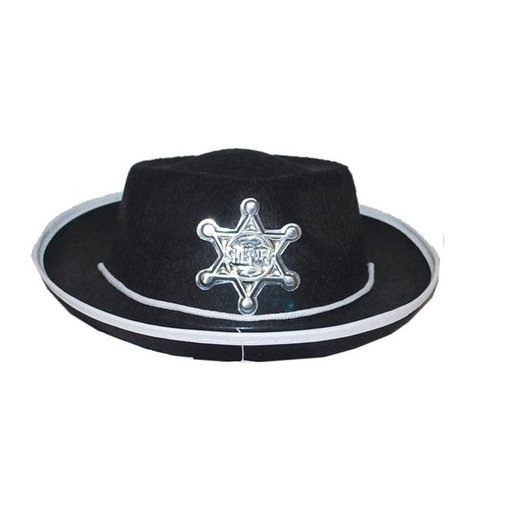 Sheriff hoed kind zwart (50cm)