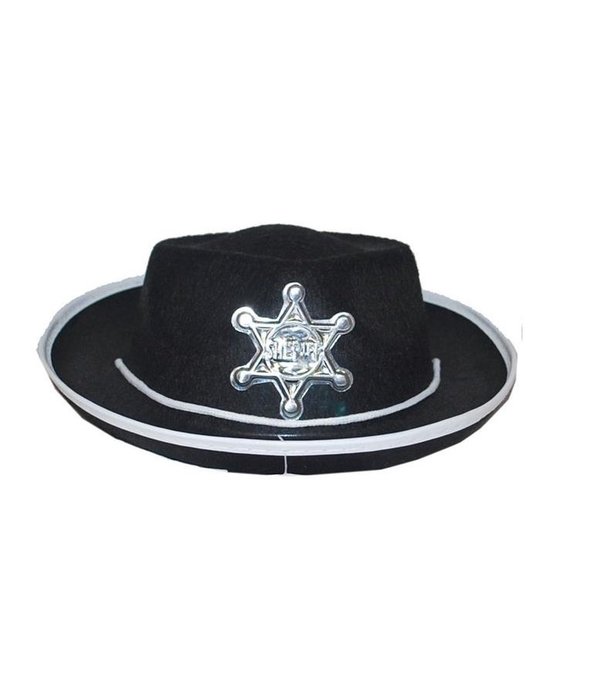 Sheriff hoed kind zwart (50cm)