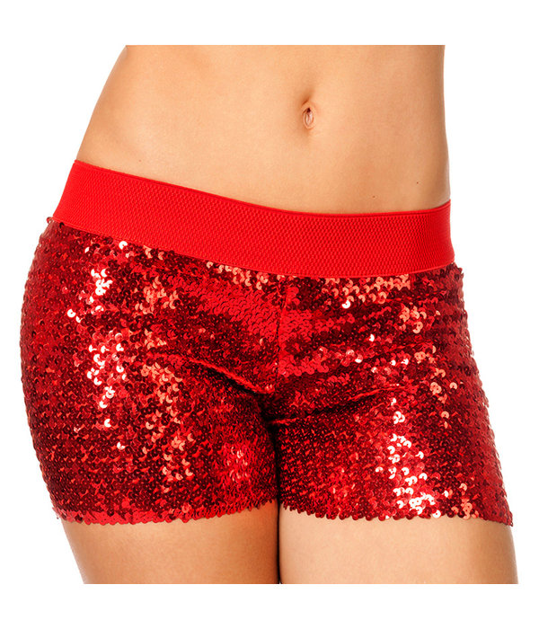 Hotpants Rode Pailletten