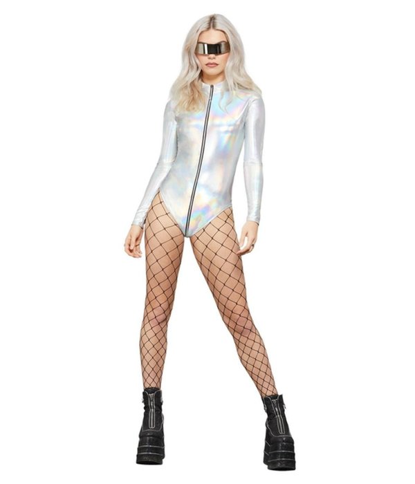 Holographic Mirror Bodysuit Festival