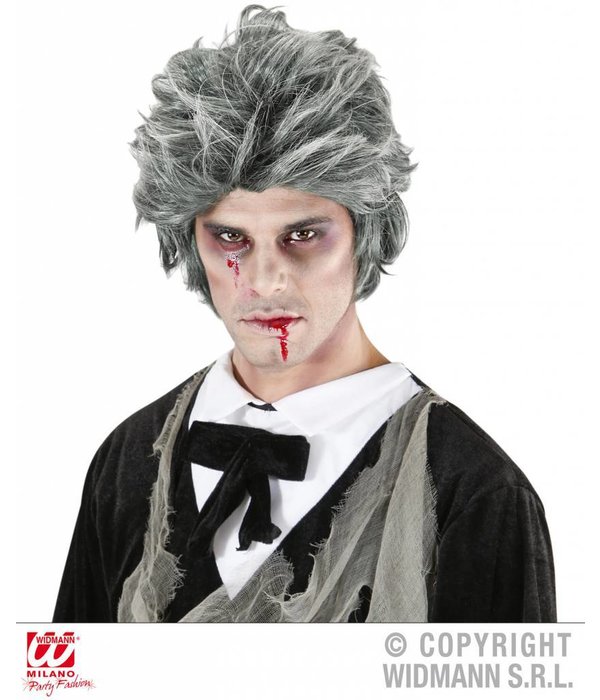 Zombie pruik grijs