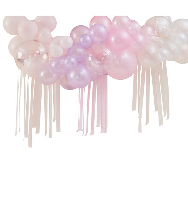 Ballonboog Set Pastel Parel & Ivoor Met Slingers