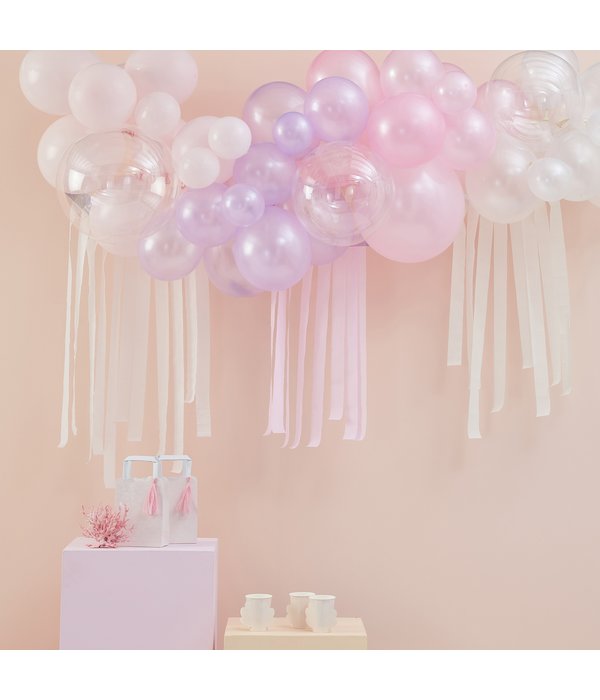 Ballonboog Set Pastel Parel & Ivoor Met Slingers
