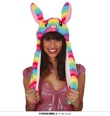 Multikleur Konijnenmuts Met Beweging