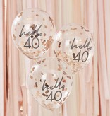 Verjaardag Ballonnen 'Hello 40' (5st)