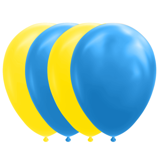 Ballonnen Set Blauw/Geel (10st)