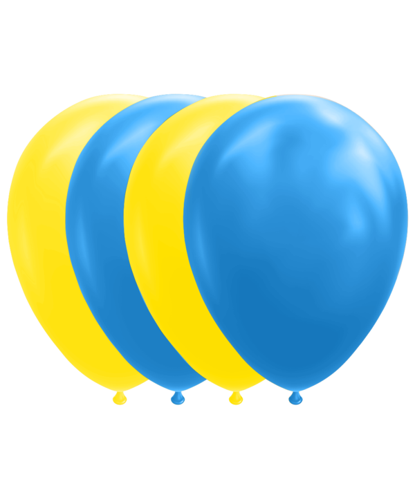 Ballonnen Set Blauw/Geel (10st)