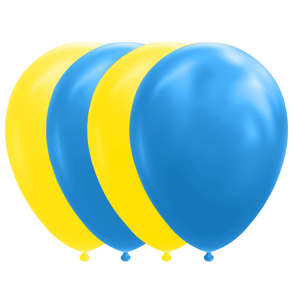 Ballonnen Set Blauw/Geel (10st) afbeelding