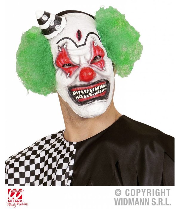 Killerclown masker met haar en mini hoed
