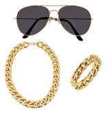 Gouden Accessoireset Foute Party 3-Delig