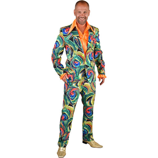 Herenpak Disco 70's Circle Green  Deluxe