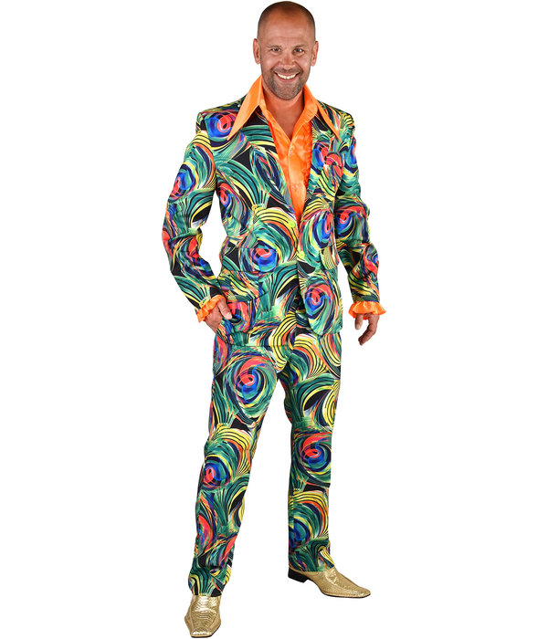 Herenpak Disco 70's Circle Green  Deluxe