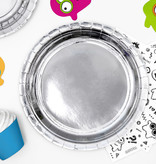 Zilverkleurige Metallic Borden 23cm - 6 stuks