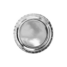 Zilverkleurige Metallic Borden 23cm - 6 stuks