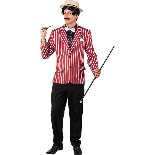 Jaren 20 Jasje Gestreept Rood/Wit