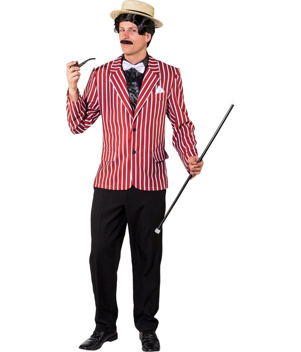 Jaren 20 Jasje Gestreept Rood/Wit