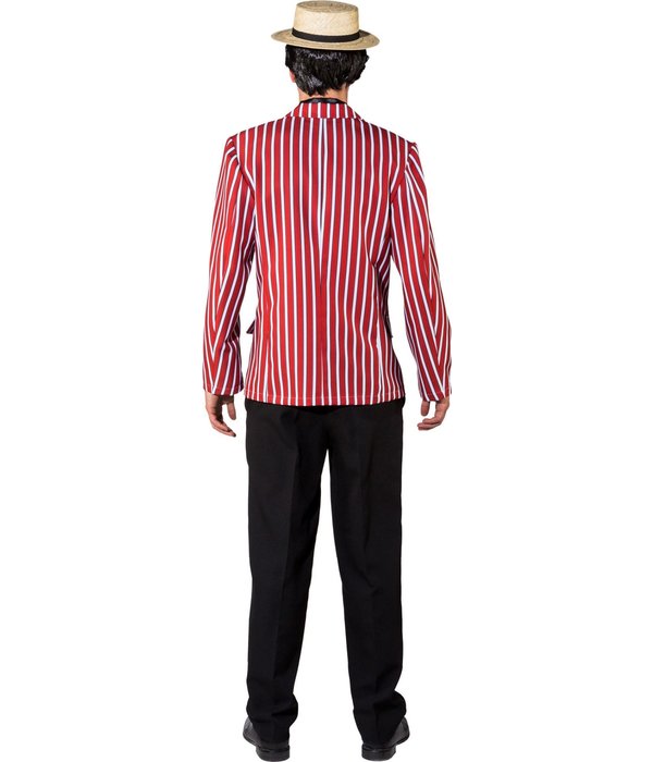 Jaren 20 Jasje Gestreept Rood/Wit