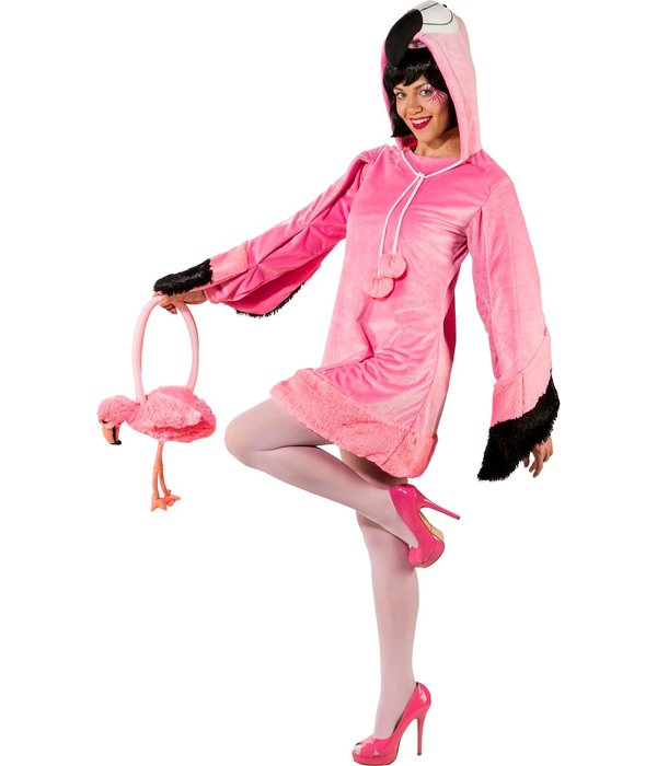 Flamingo Jurk Met Capuchon