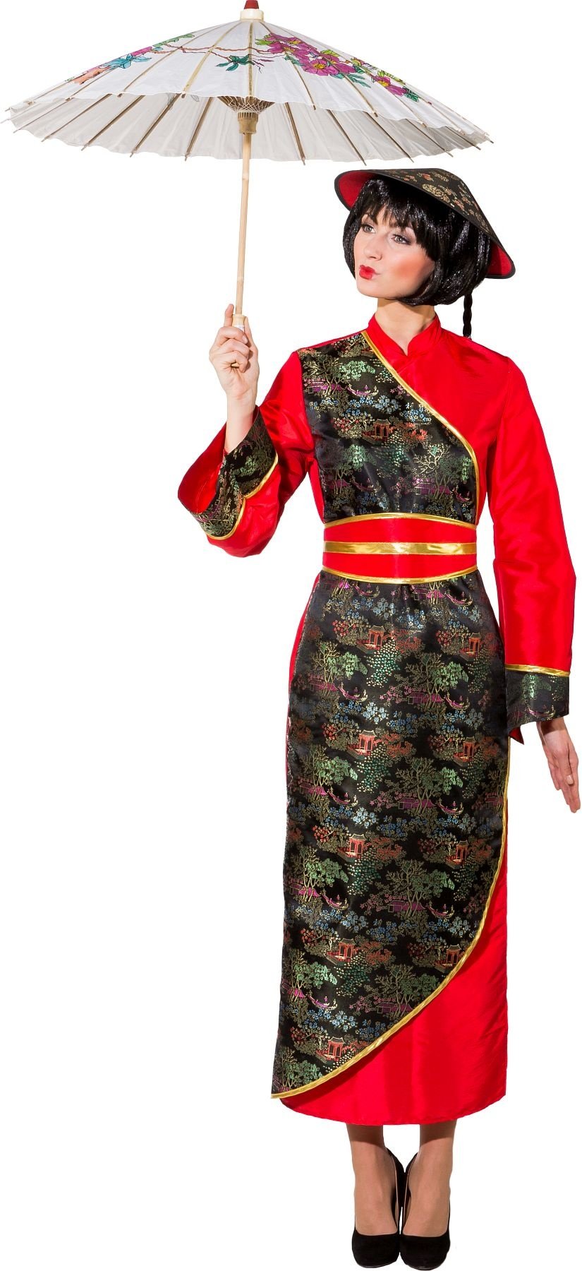 Klassieke Chinese Jurk Met Riem Rood