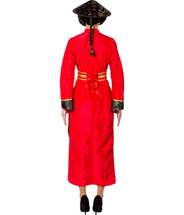 Klassieke Chinese Jurk Met Riem Rood