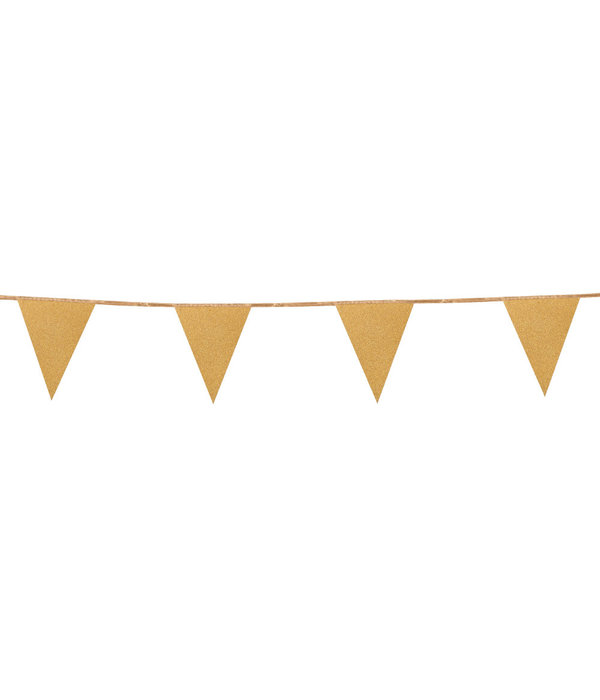 Vlaggenlijn Goud Glitter (6m)